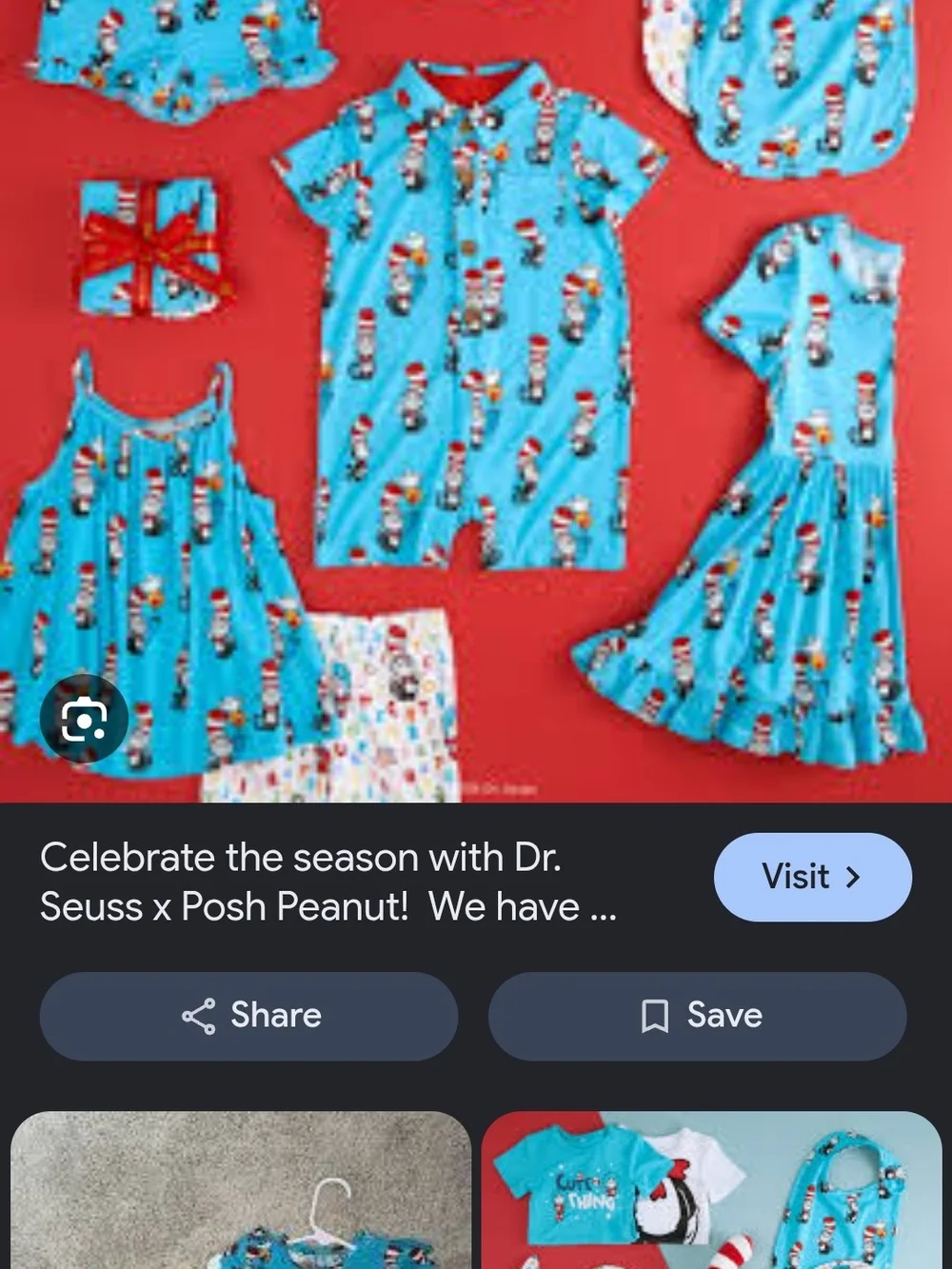 POSH PEANUT BAMBOO Dr. Seuss Bright Blue Cat In the Hat Short Pajama Romper